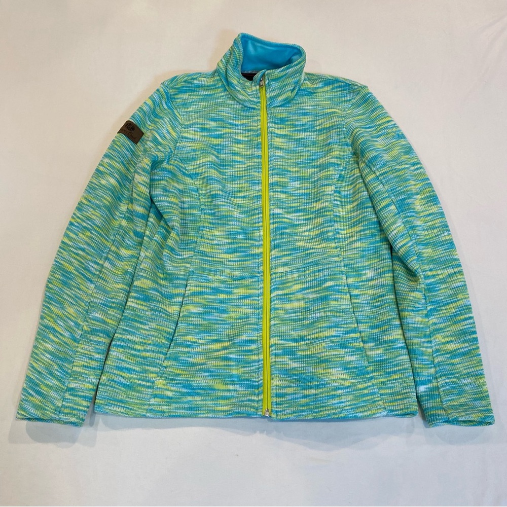 NWOT Spyder Blue and Green Knit Zip-Up Jacket, Made for Beaver Creek Ski Resort